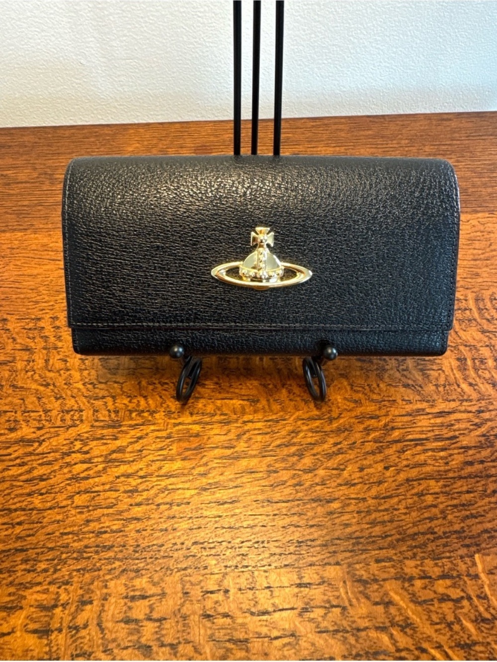 Vivienne Westwood Black Long Wallet with orb Emblem